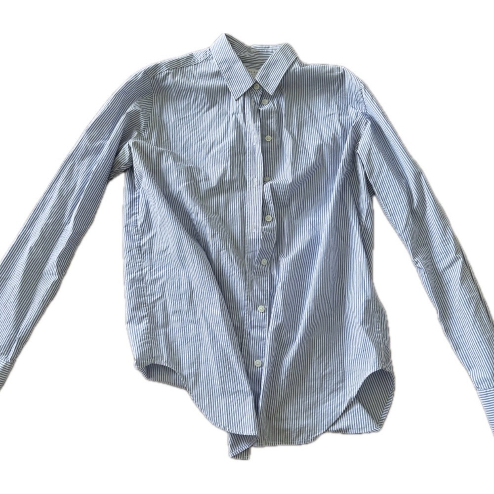 EVERLANE blue and white pin stripe button down